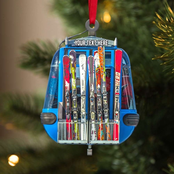 Skiing Sky Lift Ornament Personalized Skiing Sky Lift Christmas Ornament Skiing Sky Lift Ornament Gift for Snowboarding Player