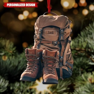 Personalized Hiking Bag Christmas Ornament, Hiking Bag Christmas, Hiking Bag Ornament, Christmas Gift For Hiking Lovers, Camping Lover