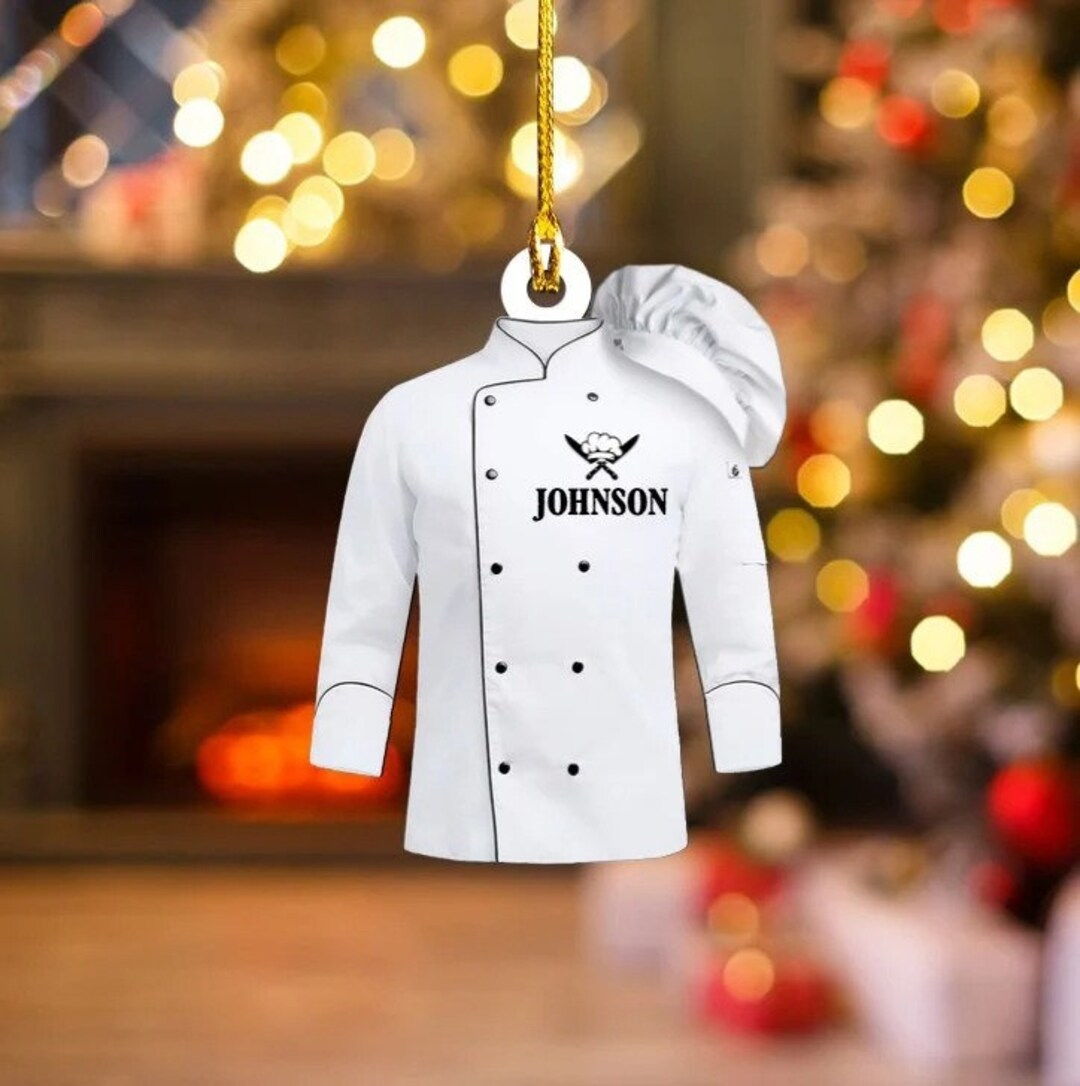 Personalized Chef White Uniform Ornament, Chef Uniform Ornament, Custom ...