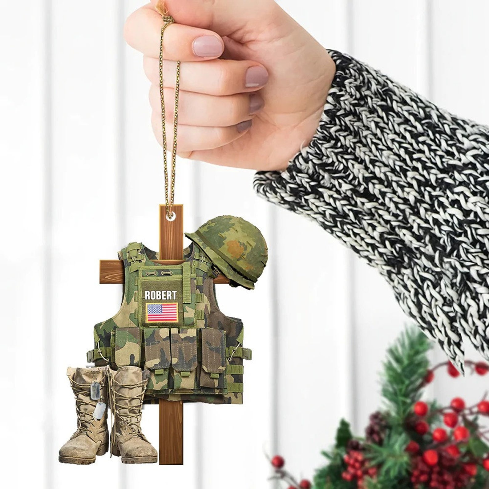 Personalized Ornament Military Tactical Vest Custom Name Gift Etsy