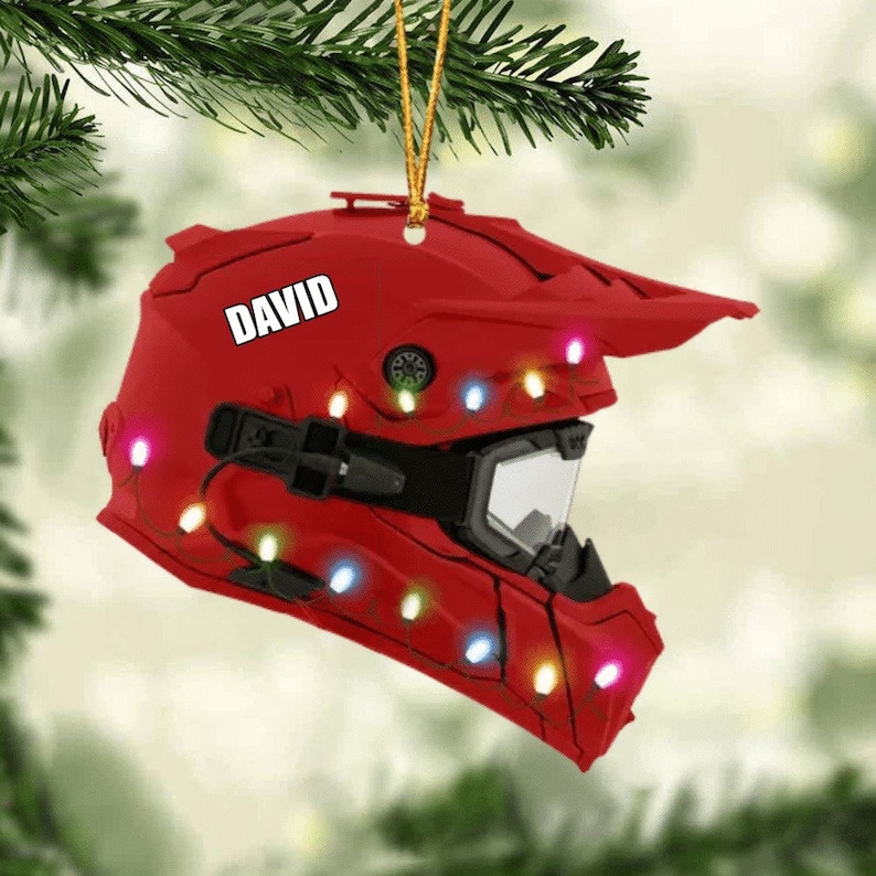 Personalized Snowmobile Helmet Christmas Ornament Snowmobile Etsy