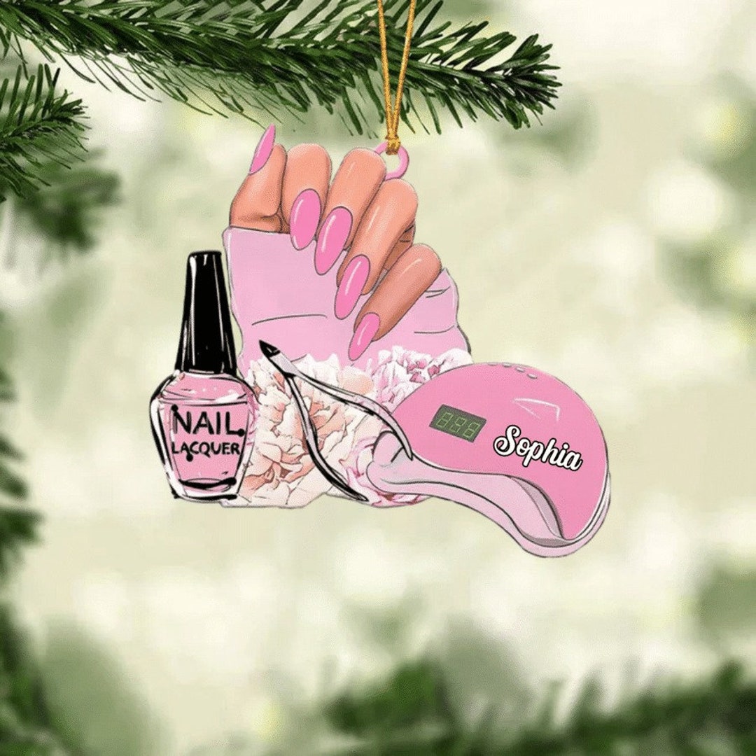Personalized Nail Technician Manicurist Christmas Gift Custom Shaped Ornament for Nail