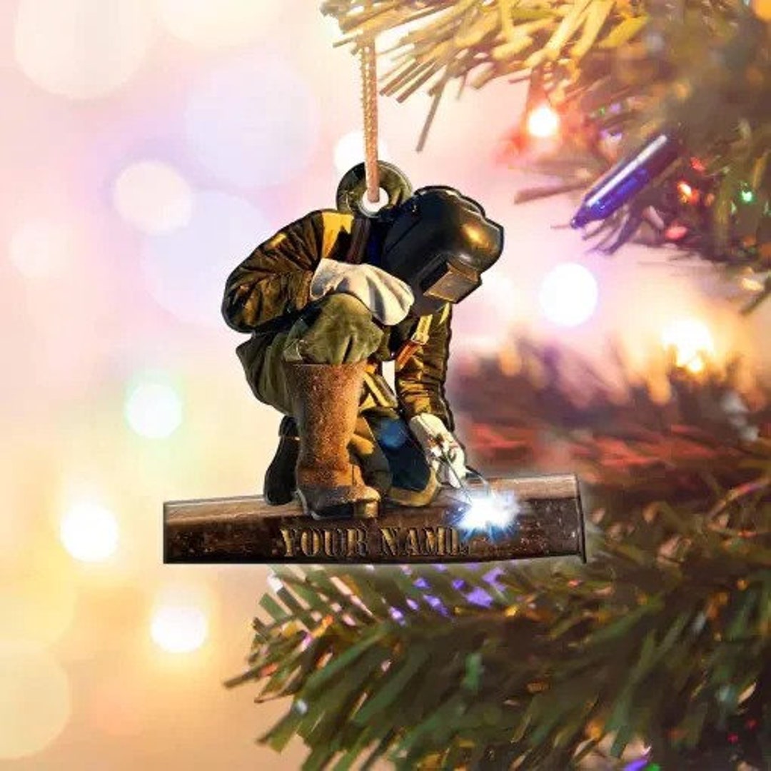 Personalized Name Welder Acrylic Ornament Christmas, Welding Supplies