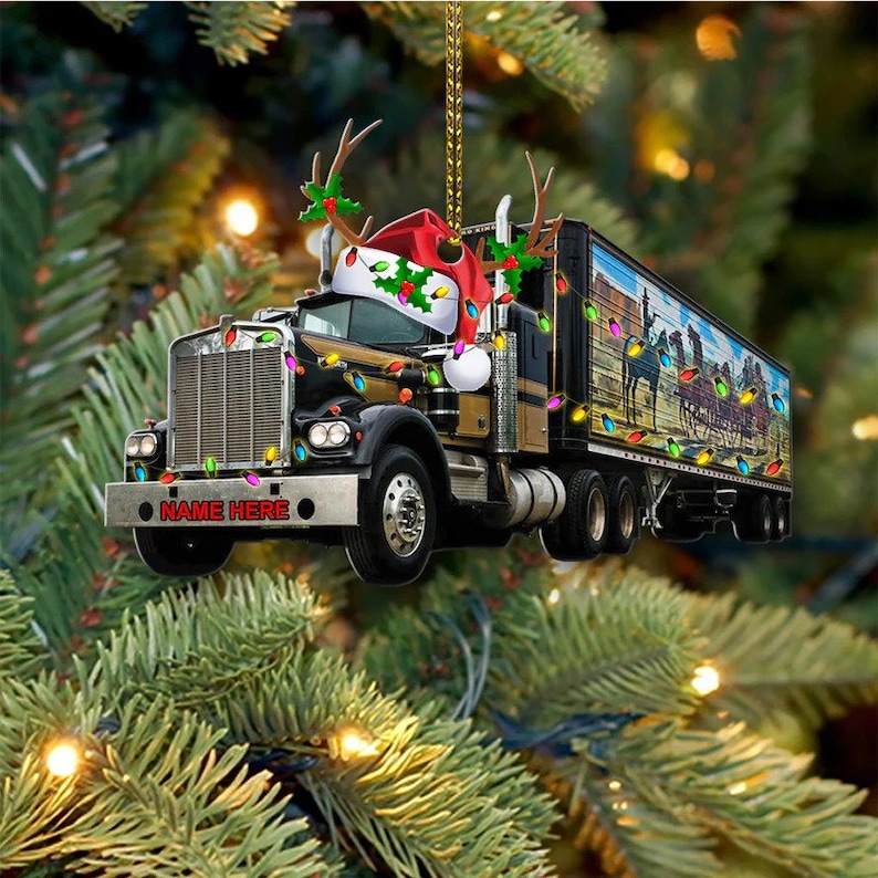 Truck Driver Christmas Personalized Truck Christmas Ornament Etsy