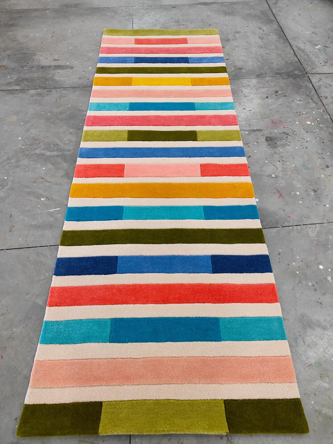 Hand Made Runner Rug,multi Colour Wool Runner Rug Multi Colour Custom ...