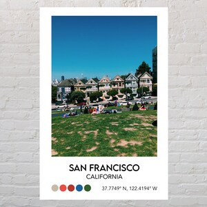 Vintage San Francisco Painted Ladies Poster / San Francisco City Poster / Film / Painted Ladies