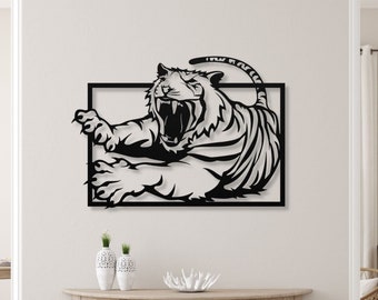 Tiger Metal Wall Art: Wildlife Decor, Tiger Lover Gift