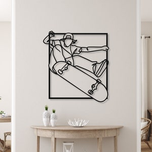 Skateboard Metal Wall Art, Skateboarding Wall Art, Skateboarding Metal Sign, Skateboarder Gifts , Skateboard Art For Wall
