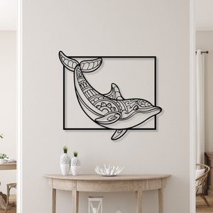 Metal Dolphin Wall Art, Dolphin Wall Decor, Dolphin Door Hanger, Dolphin Gifts , Wolf Wall Hanging