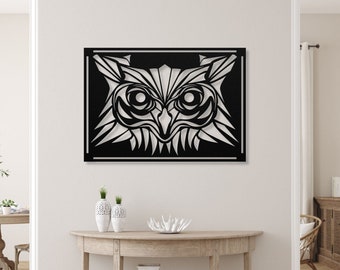 Metal Owl Wall Art: Powder Coated Steel, Home Decor