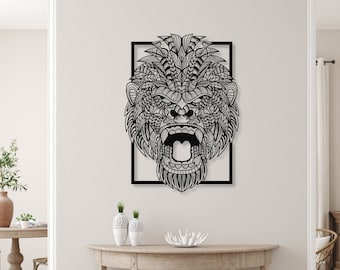 Angry Gorilla Metal Wall Art: Decorative Steel Artwork