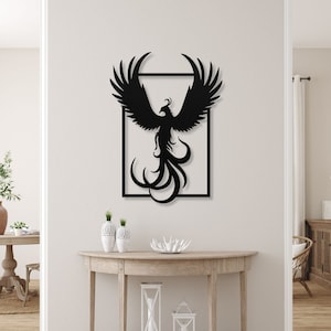 Phoenix Metal Wall Decor, Phoenix Bird Wall Art, Metal Wall Sign, Home Decor