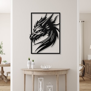 Dragon Metal Wall Art, Dragon Sign, Dragon Home Decor, Dragon Gifts, Gift For Dragon Lovers, Housewarming Gift, Dragon Art