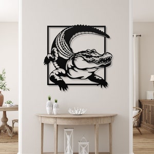 Crocodile Wall Art, Crocodile Decor, Alligator Metal Wall Art
