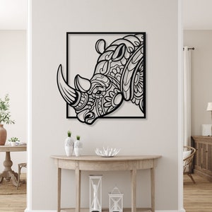 Metal Rhinoceros Wall Art, Rhinoceros Wall Decor, Rhinoceros Door Hanger, Rhinoceros Lover Gift, Rhinoceros Wall Hanging