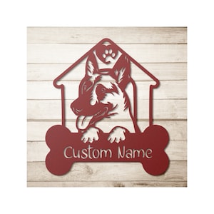 Custom Belgian Malinois Sign, Malinois Metal Cutout, Personalized Malinois Gift, Dog Name Sign, Malinois Gifts, Malinois Wall Art, Home Sign