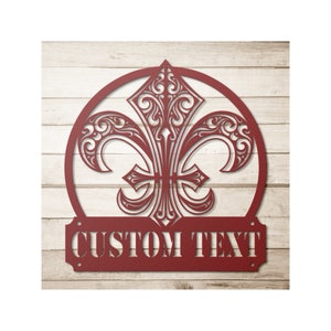 Custom Fleur De Lis Metal Sign - Decoración personalizada de Fleur De Lis Wall Art