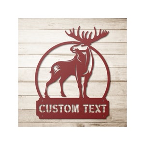 Custom Elk Metal Address Sign - Custom Home Sign - Moose Lover Gift - Elk Sign - Elk Welcome Sign - Metal Wall Art - Personalized Gift
