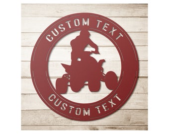 Personalized ATV Metal Sign: Four Wheeler Parking Decor