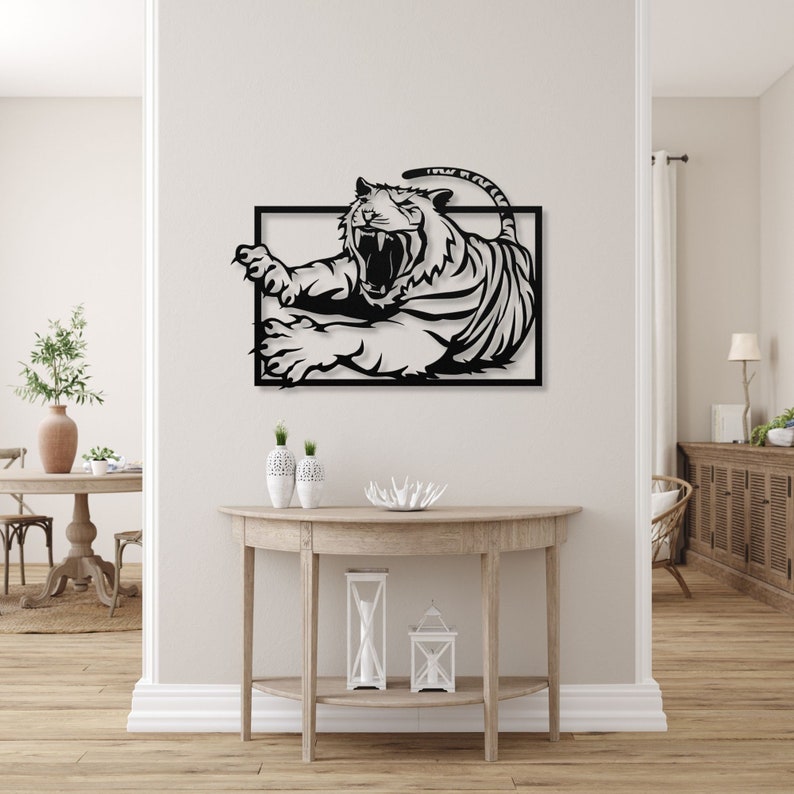 Tiger Metal Wall Art Tiger Wall Decor Tiger Door Hanger Etsy
