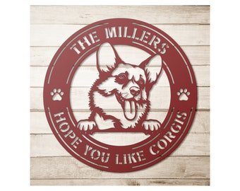 Custom Corgi Metal Sign: Personalized Dog Lover Gift