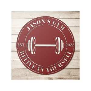 Custom Gym Decor, Metal Wall Art, Personalized Home Gym Sign, Gift Idea For Gym Instructor, Trainer. Weight Lifting Gifts For Him