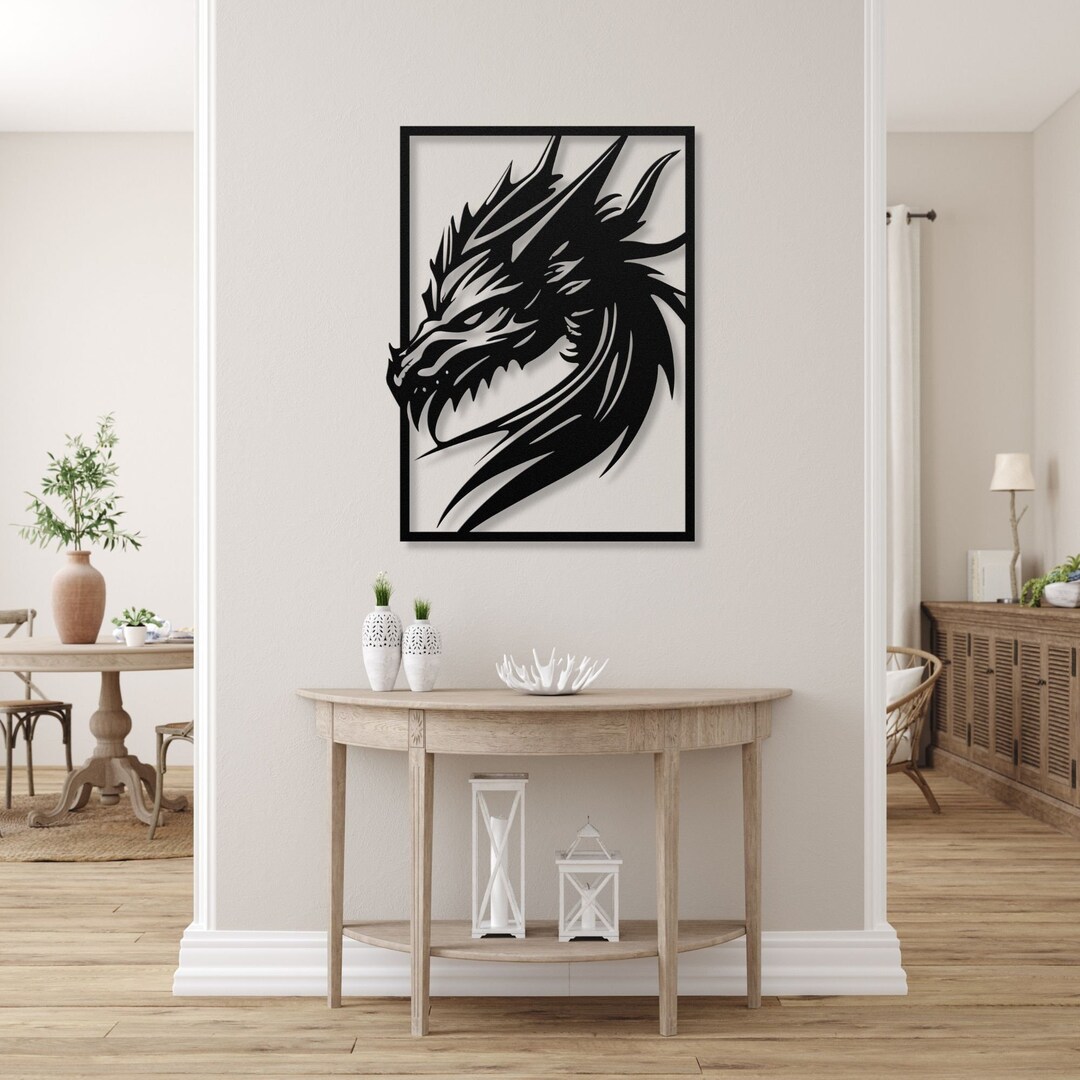 Dragon Metal Wall Art, Dragon Sign, Dragon Home Decor, Dragon Gifts