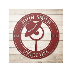 Custom Metal Private Detective Sign - Personalized Detective Metal Wall Art