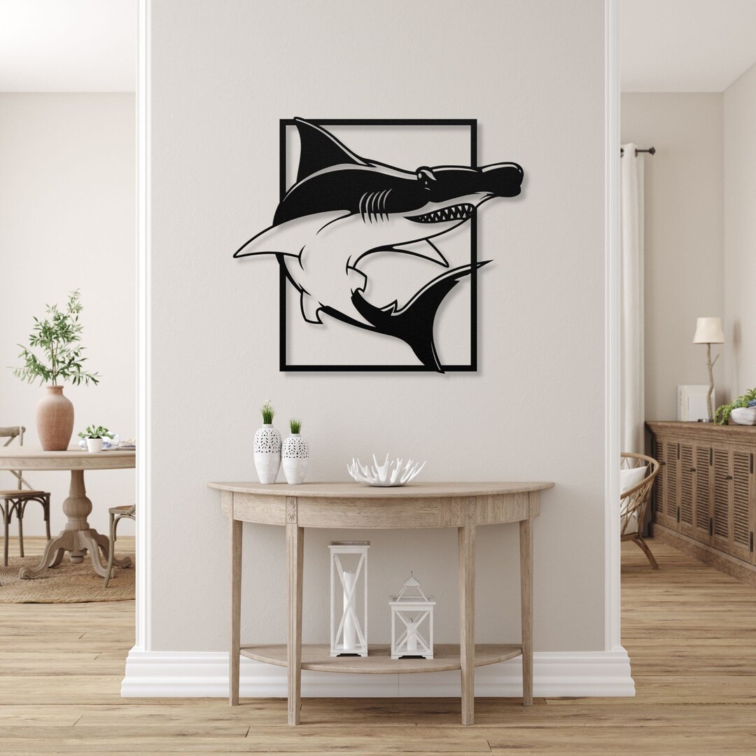 Hammerhead Shark Metal Wall Art, Hammerhead Wall Decor, Hammerhead Shark Door Hanger, Hammerhead
