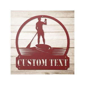 Custom Metal Paddle Board Sign - Personalized Paddle Board Wall Decor