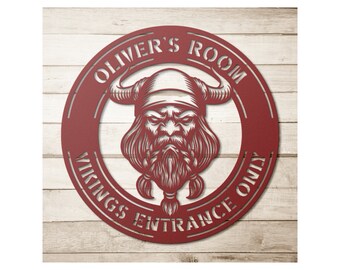Custom Metal Viking Name Sign - Personalized Viking Wall Art Decor