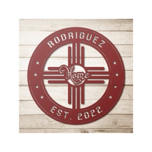 New Mexico Metal Sign, New Mexico Decor, New Mexico Wall Art, Personalized Family Last Name Sign, NM State, New Mexico Signs, Custom Sign