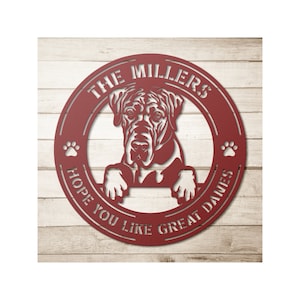 Custom Great Dane Metal Sign - Great Dane Gifts For Women, Gifts For Men - Personalized Dog Gift