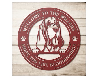 Bloodhound Dog Metal Sign Art, Custom Bloodhound Dog Metal Sign