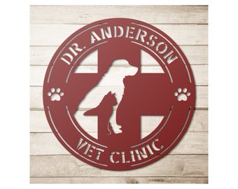 Custom Veterinarian Metal Sign - Personalized Veterinary Clinic Decor For Office