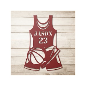 Custom Basketball Metal Sign - Personalized Basketball Wall Art For Boys Room