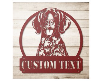 Custom Metal Pointer Welcome Sign - Personalized Pointer Dog Wall Art Decor