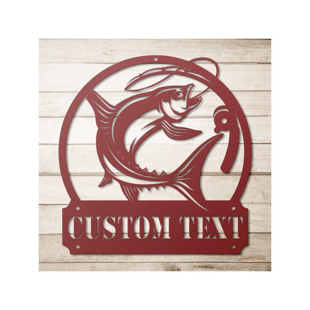 Custom Metal Fish Sign: Personalized Fishing Wall Decor - Etsy
