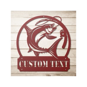 Custom Metal Fish Sign Gifts For Him, Fishing Gift Idea For Fisher, Fisherman Gifts, Fishing Wall Decor For Living Room