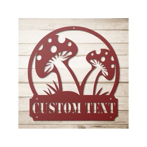 Personalized Mushroom Metal Sign For Kids Room, Custom Mushrooms Signs, Mushroom Home Decoration