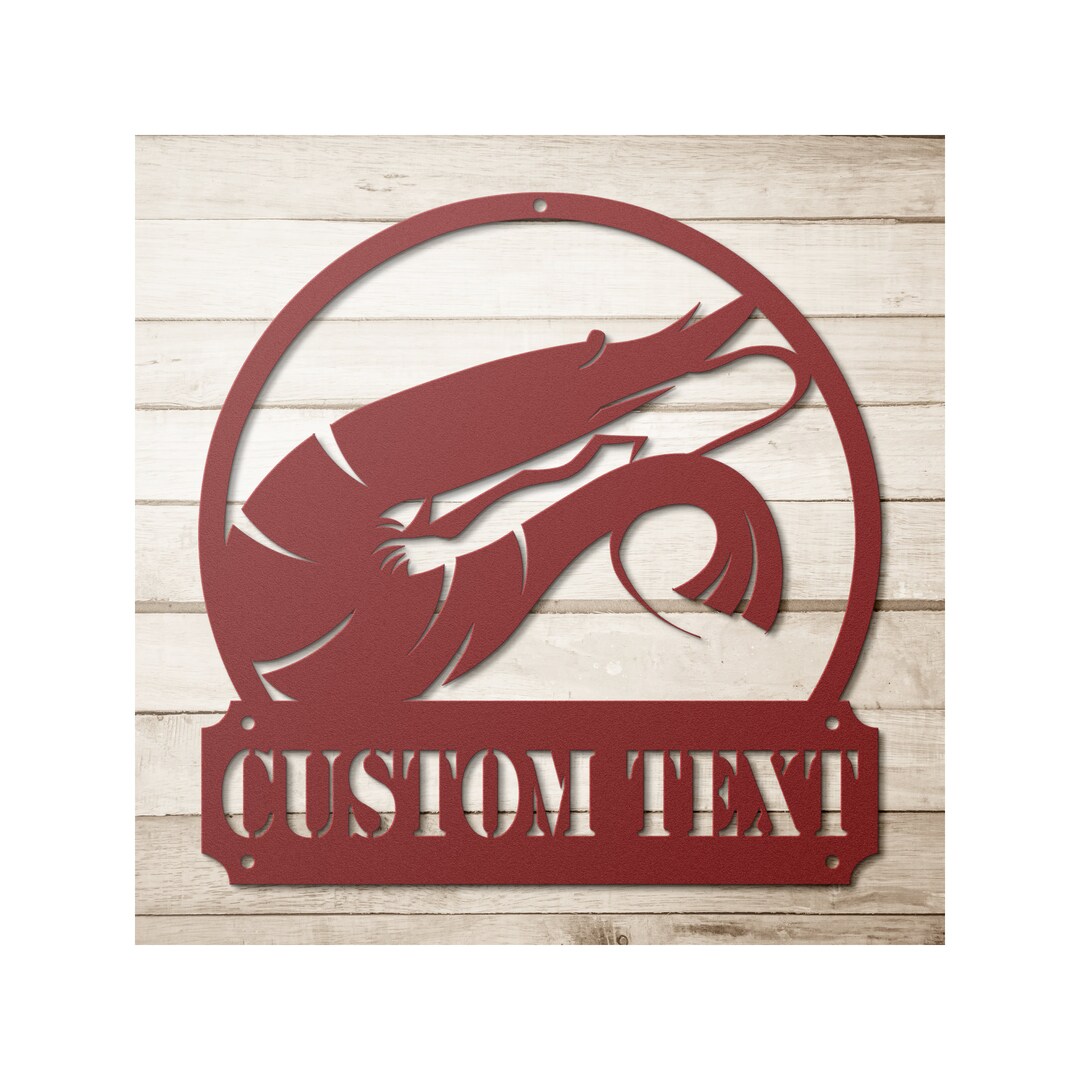 Shimp Signs Custom Metal Shrimp Sign - Personalized Shrimp Wall Art Decor - Etsy
