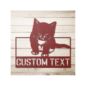 Custom Cat Metal Address Sign - Customized Home Sign - Cat Lover Gift - Cat Sign - Cat Wall Decor - Metal Wall Art - Personalized Gifts