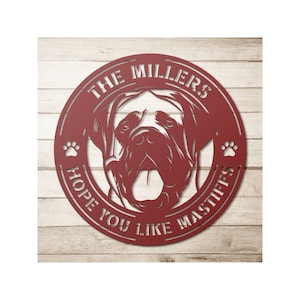 Custom Mastiff Metal Art - Mastiff Gifts For Women, Gifts For Men - Personalized Dog Sign