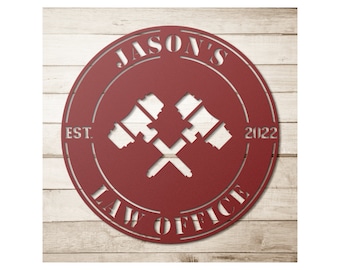 Custom Law Office Metal Sign: Attorney Gift, Legal Decor