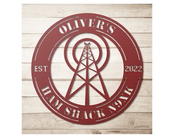 Custom Ham Radio Call Sign - Steel Amateur Radio Gift