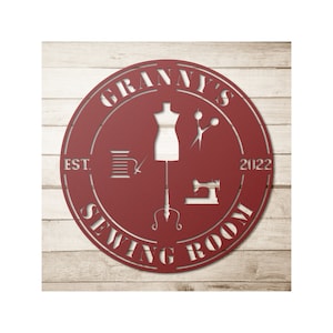 Custom Sewing Room Decor, Metal Wall Art, Quilter Gifts, Gift Idea For Grandma, Personalized Sewing Machine Decoration, Metal Quilting Sign