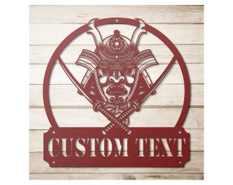 Custom Samurai Metal Wall Art - Personalized Samurai Sign