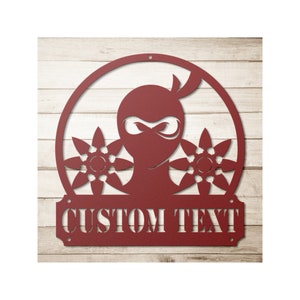 Custom Metal Ninja Sign - Personalized Ninja Wall Art Decor