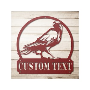 Custom Falcon Metal Wall Art - Personalized Hawk Sign