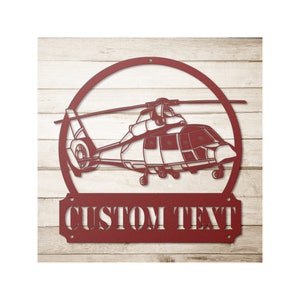 Custom Helicopter Metal Wall Art - Personalized Helicopter Pilot Gifts For Men, Gift For Him